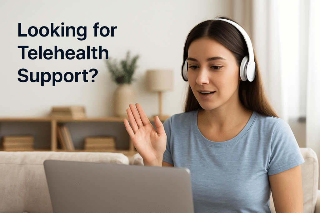 Telehealth virtual care consultation on laptop